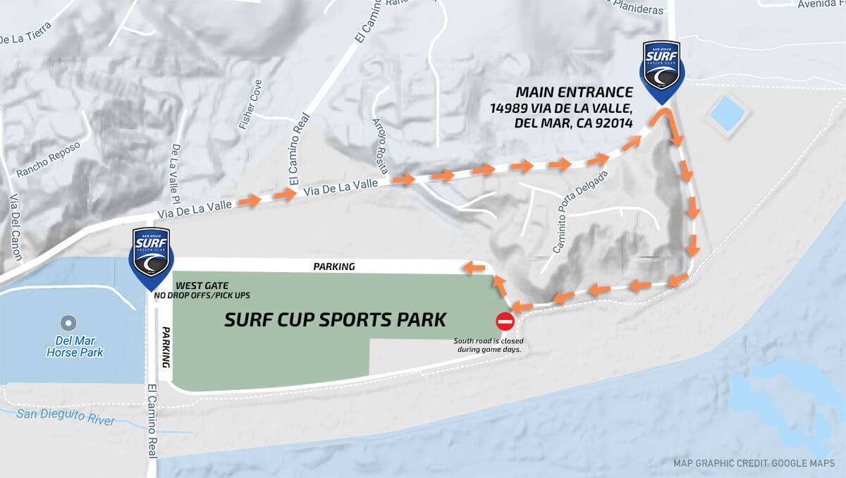Surf Cup Sports Park Gameday Map
